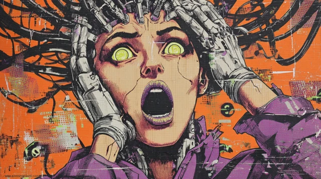 Android Medusa Surreal Pop Art Portrait