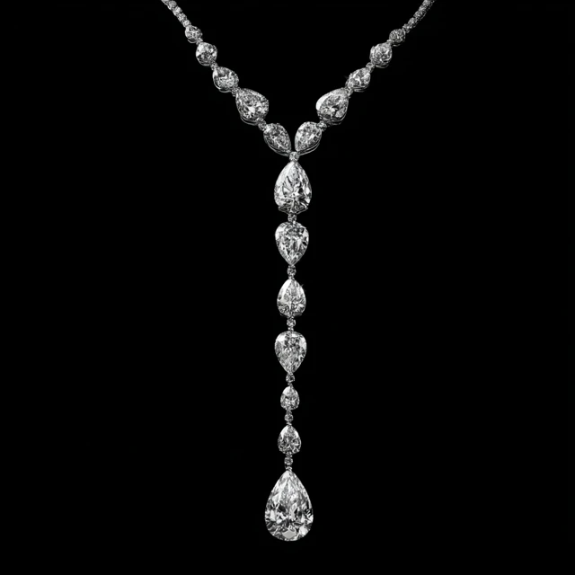 Luxury Diamond Necklace Y Drop Silhouette High Jewelry