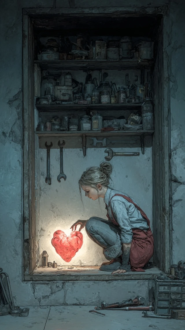 Emotional Neglect Woman Heart Painting