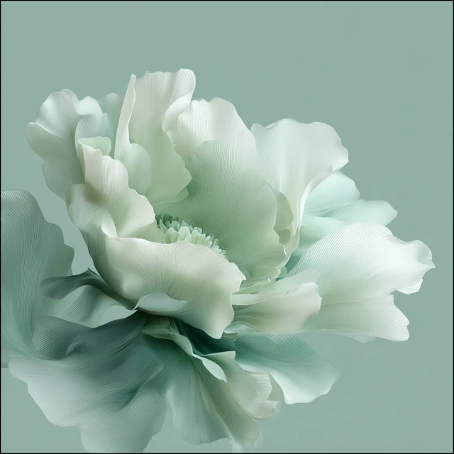 Hunter Green Flower Close Up Art