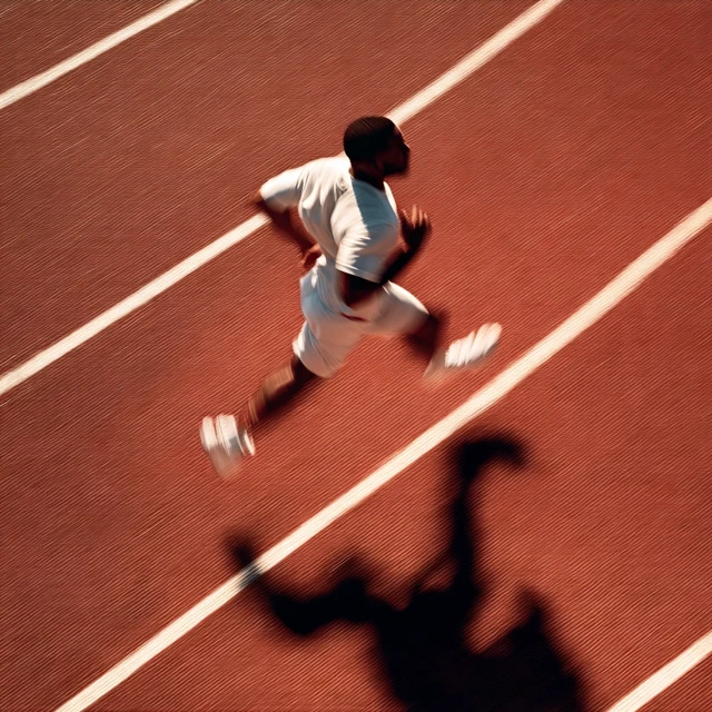 Runner on Track: Motion Blur, Cinematic Composition