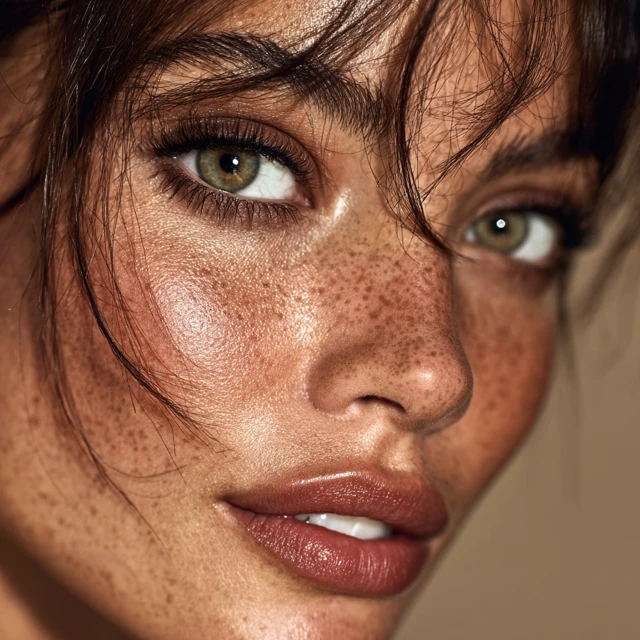 Latina Beauty Model Perfect Skin Cosmetics Campaign