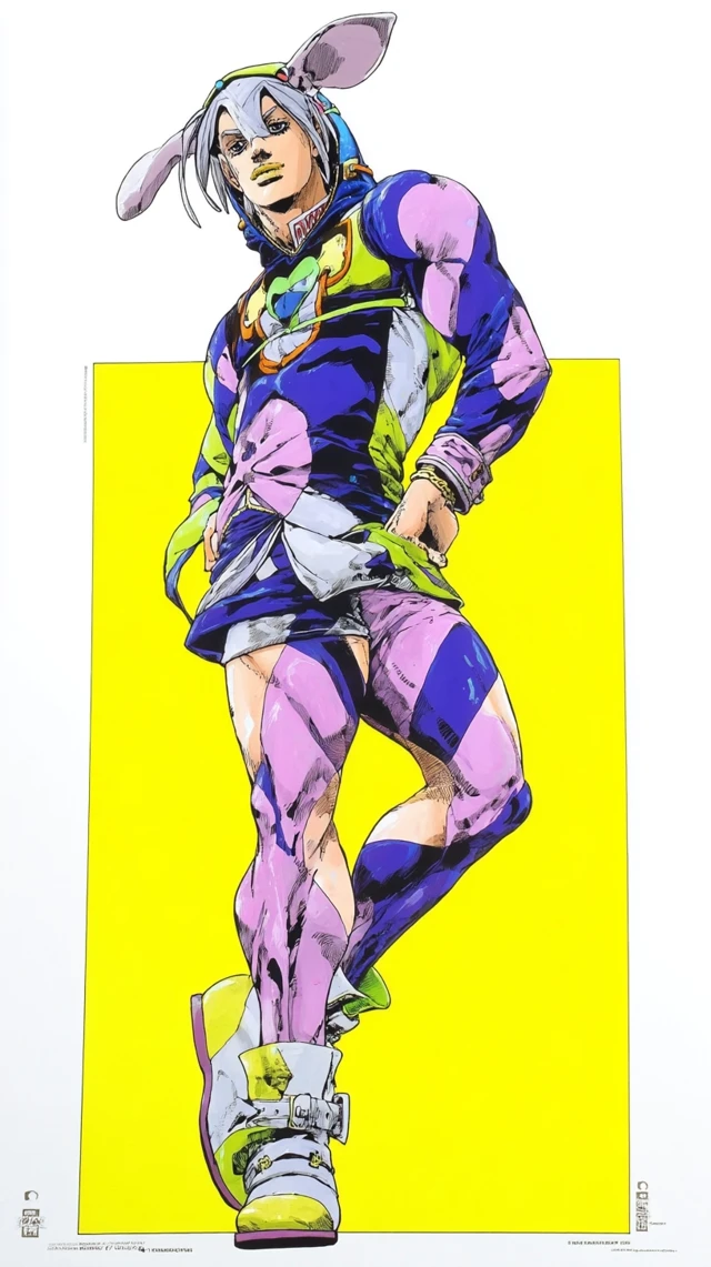 Stylish Anime Man in JoJos Bizarre Adventure Style