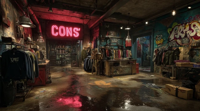 Cyberpunk Mens Fashion Store CONS Interior Design