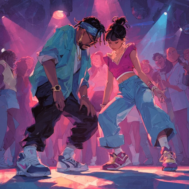 90s R B Music Video Dancing Illustration