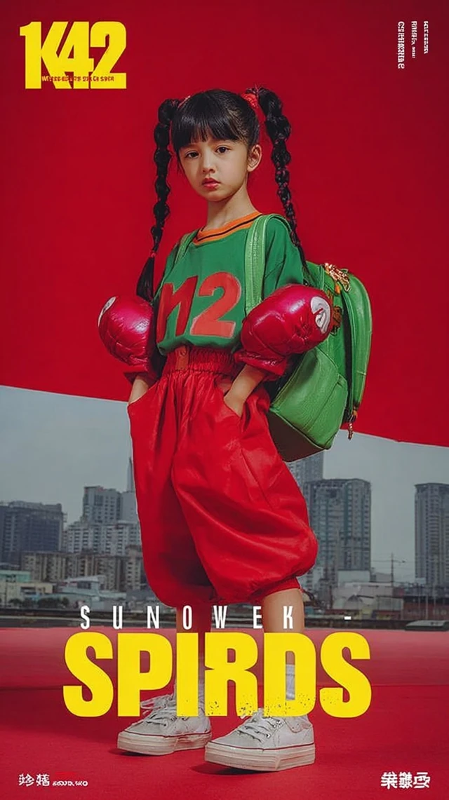 Asian Child Model Fashion Schoolbag Vogue