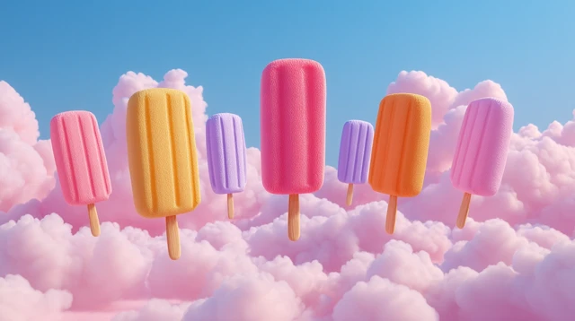 Floating Popsicles in Dreamy Summer Sky