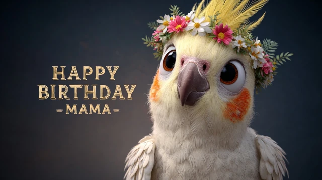 Cute Cockatiel Birthday Card for Mama