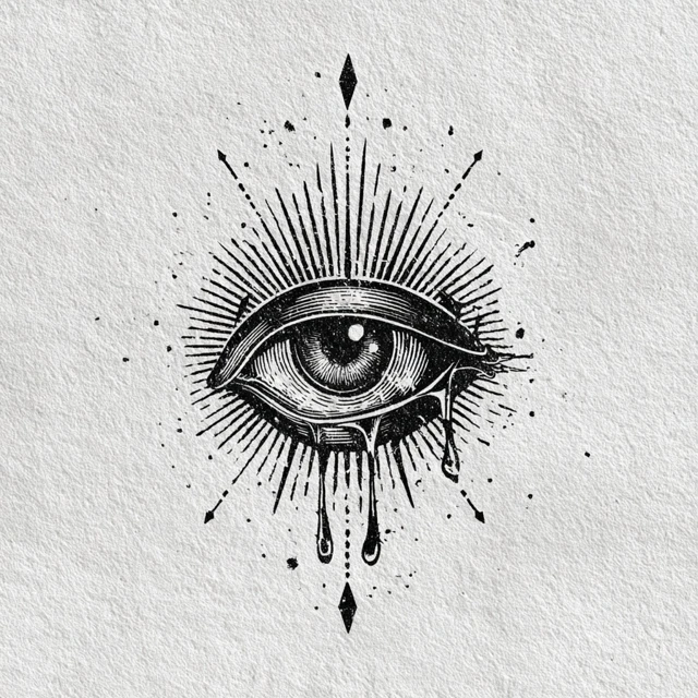 Eye of God Tattoo Design Ink Drawing