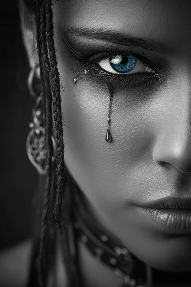 Crying Eye Photo Realistic Headshot