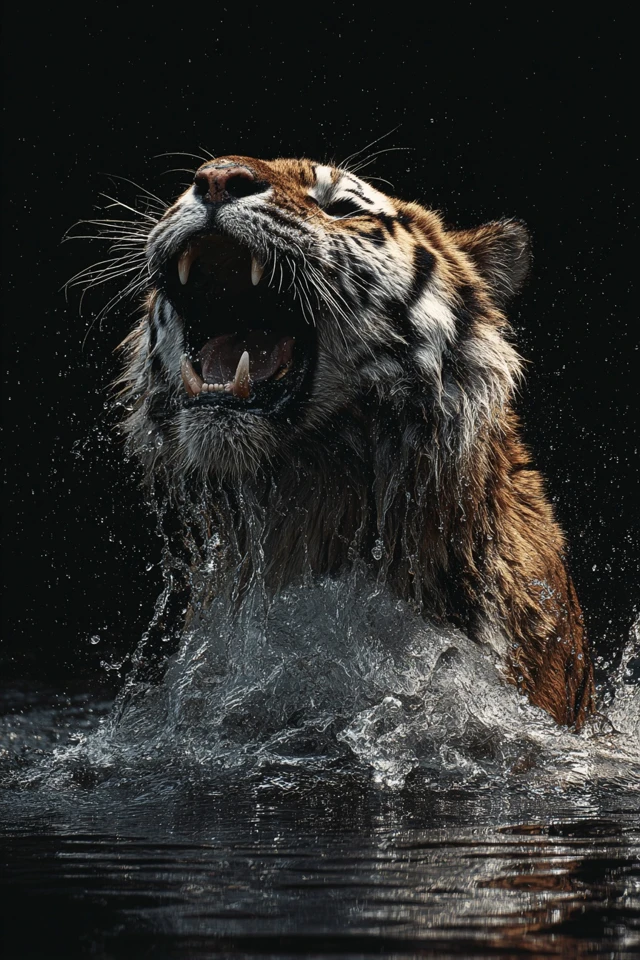 Tiger Leaping From Water Photography Wildlife