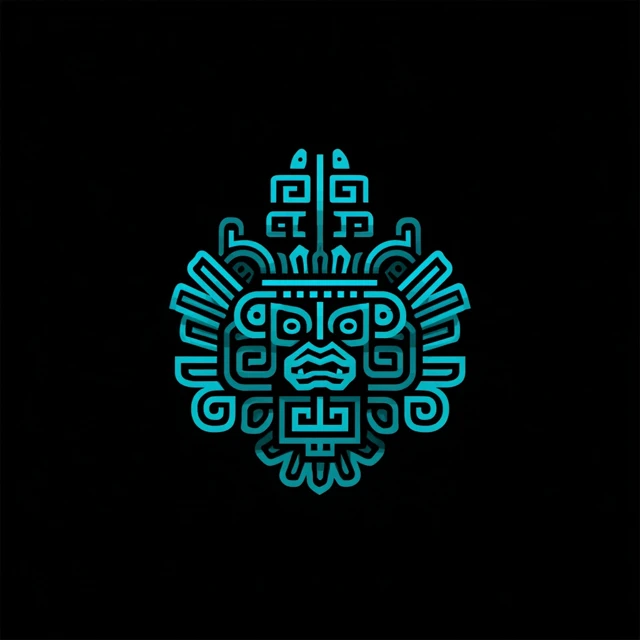 Mictlan Logo Aztec Underworld Geometric Design