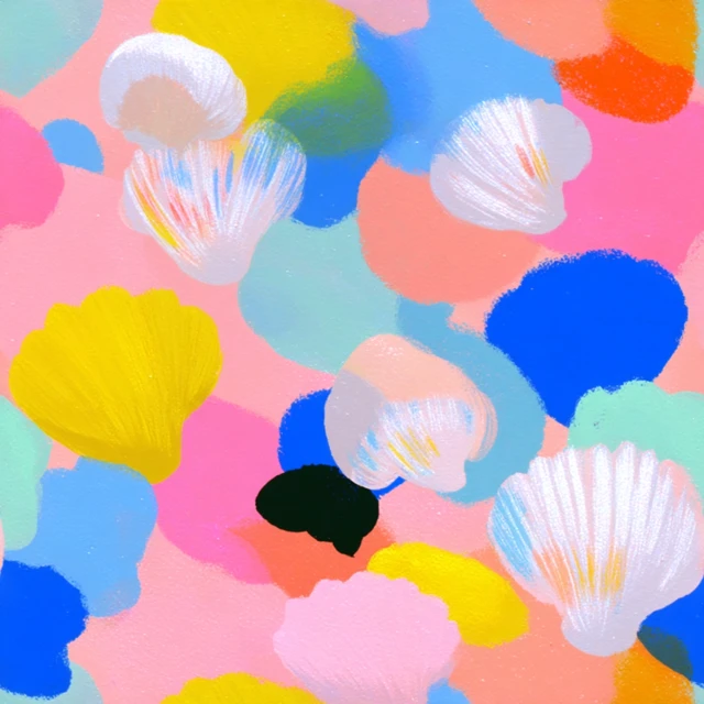 Seashell Illustration Pastel Summer Colors