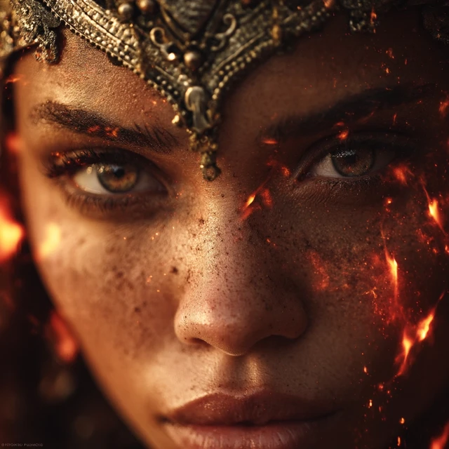 Fire Queen Dark Cinematic Portrait