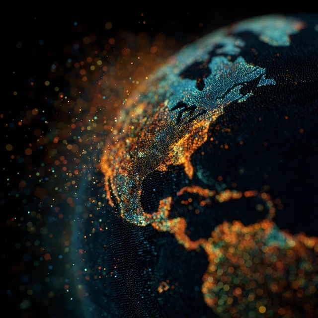 Earth From Space Pointillism View 4K