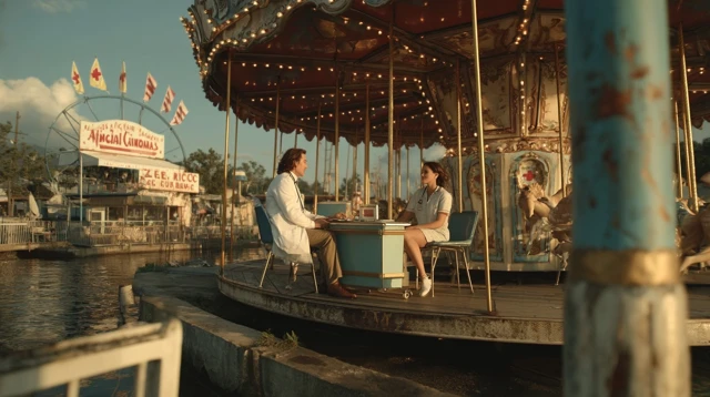 Doctors Meeting on a Carousel Cinematic Photography