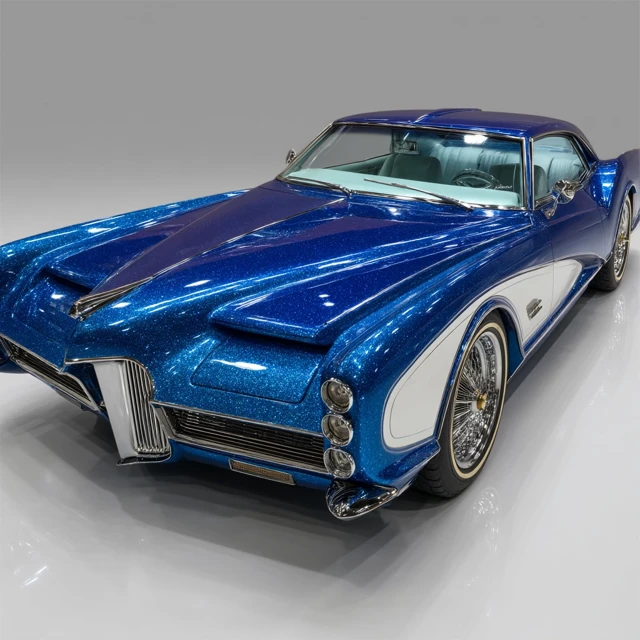 Custom Batmobile Buick Riviera Concept Car Blue Glitter