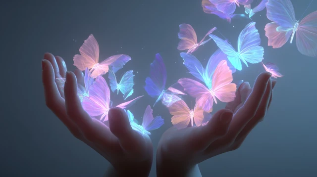 Glowing Butterfly Release Symbolic Healing
