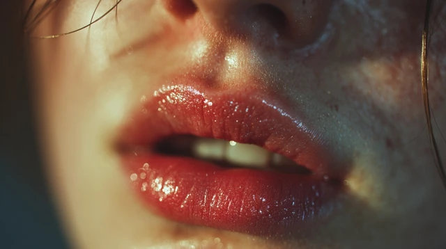 Ultra Realistic Lips Macro Photography