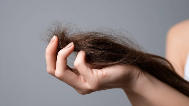 Damaged Hair Ends Held in Hand High Quality Realistic