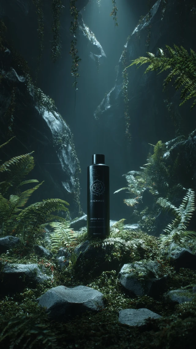 Hair Mask Product Forest Scene with Surreal Lighting