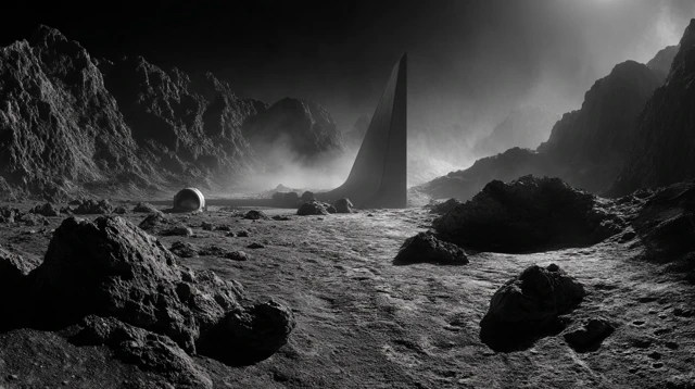 Eerie Lunar Landscape Horror SciFi