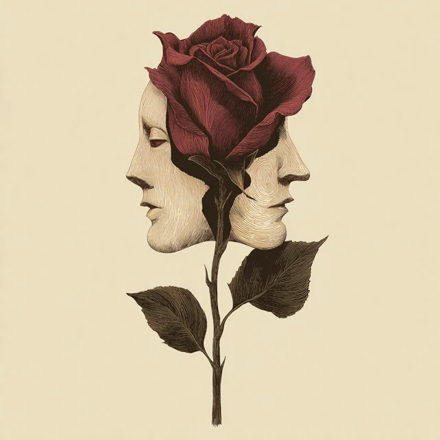 Surreal Rose Design Concept Dali Inspired Illustration