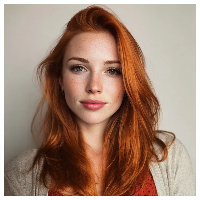 British Redhead Woman Portrait