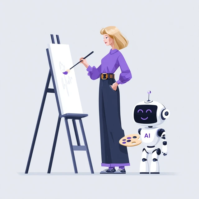 AI Supporting Artists Illustration