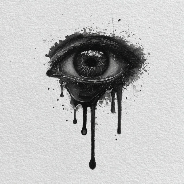 Melting Eye Pupil Sketch Art