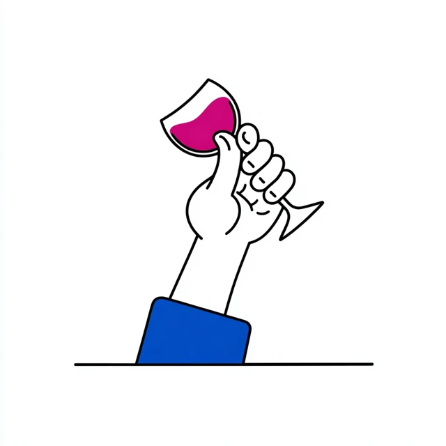 Minimalist Logo Hand Holding Wine Glass