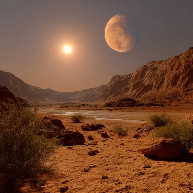 Mars Landscape Illustration of a Martian Atmosphere