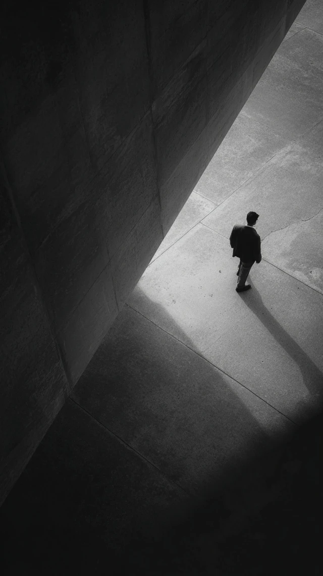 Urban Silhouette A Contemplative Moment in Gray