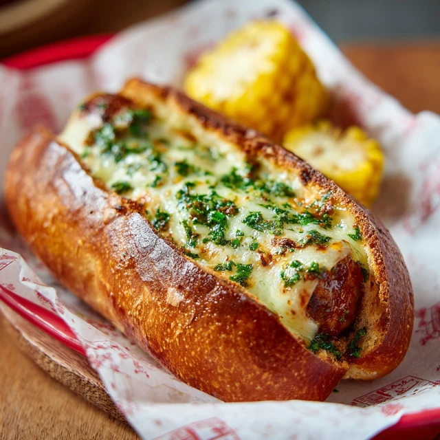 Choripan with Chimichurri and Corn Food Photography