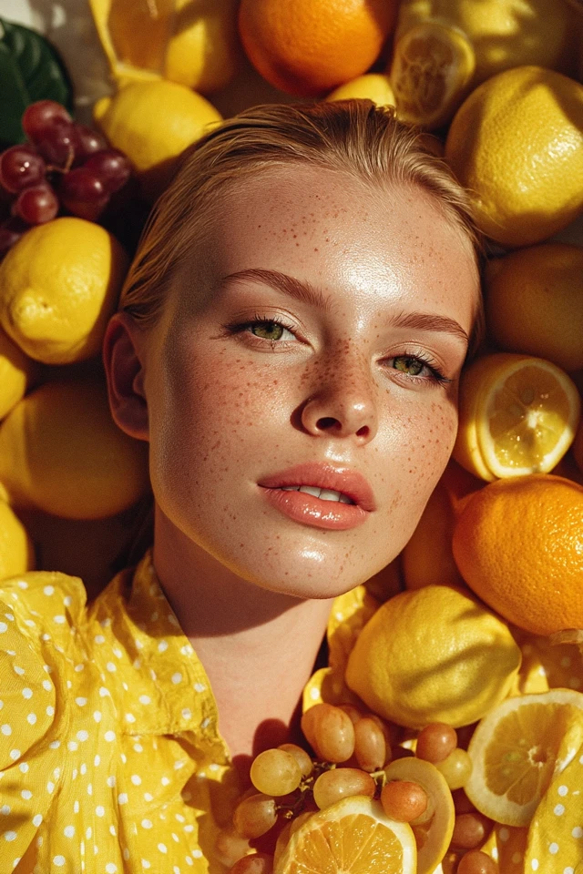 Summer Freshness Fashion Portrait Blonde Model