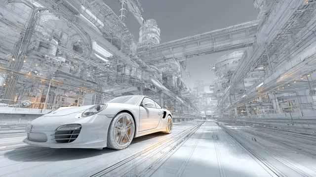 3D Car Wallpaper Futuristic Cityscape