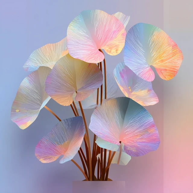 Taro Root Leaves Abstract Vector Art