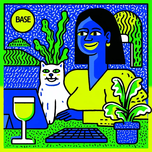 Base Word Network Logo Happy Woman Cat PC