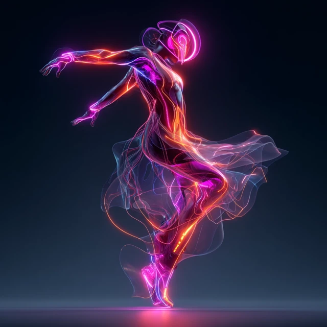 Futuristic Dancer Glow Hi Tech