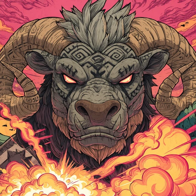 Powerful Demon Head Tribal Markings Art