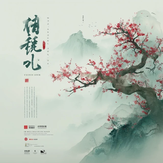 Lichun Plum Blossoms Chinese Ink Painting