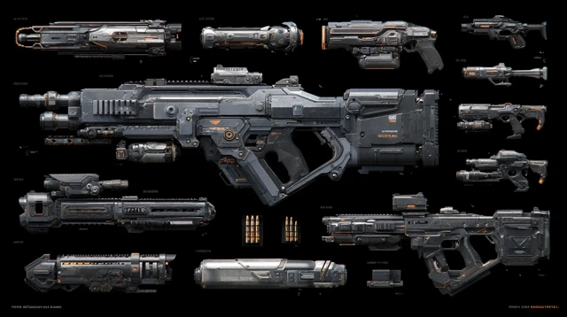 Futuristic Laser Weapon Designs 3D Models