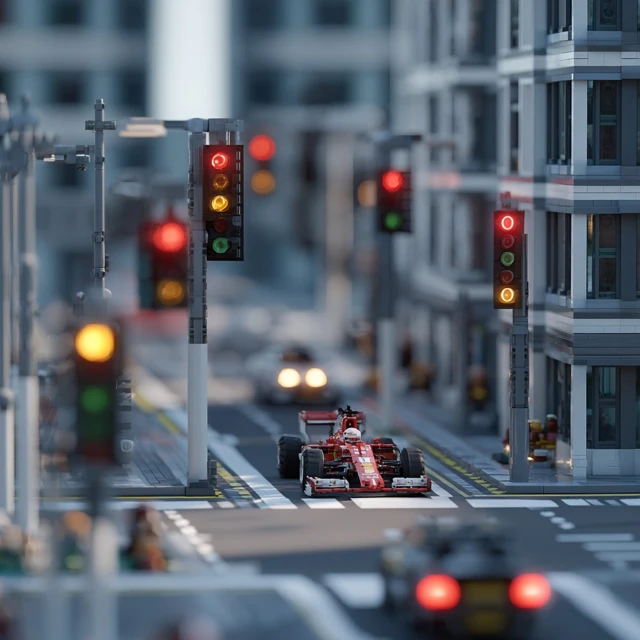 F1 Start Ferrari Style Red Lights View From Above