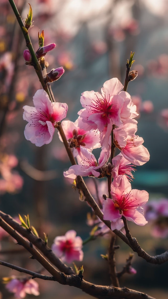 Peach Blossoms in Spring Bloom
