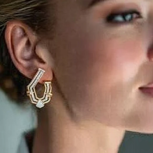 Elegant Diamond Earring in Ultra Realistic Photography