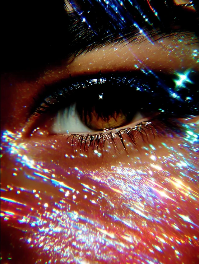 Close-Up Eye with Zodiacal Light Iris
