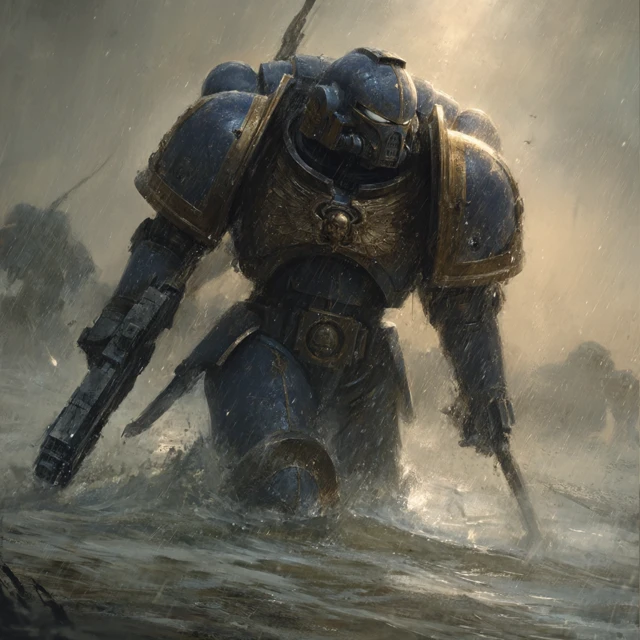 Ultramarines in Battle: Ornate Armor and Bolter
