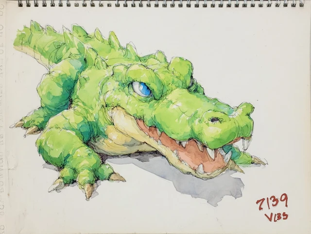 Cartoon Alligator Drawing Comic Book Style