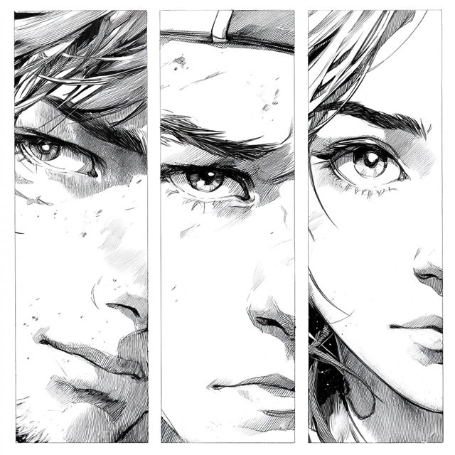 Anime Comic Faces Young Man Woman Art