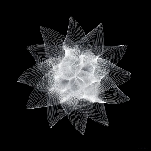 Abstract Flower Design Geometric Parametric Art